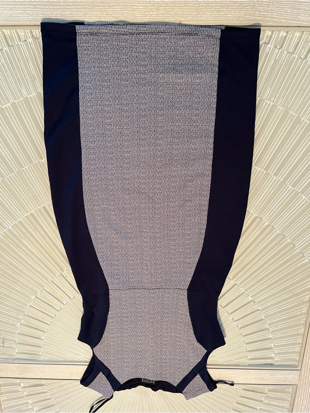 Enfocus Studio Navy and Light Gray Panelled Mini Dress